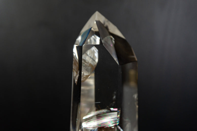 Water Clear Diamantina Crystal Quartz Obelisk Tower filled with Rainbows