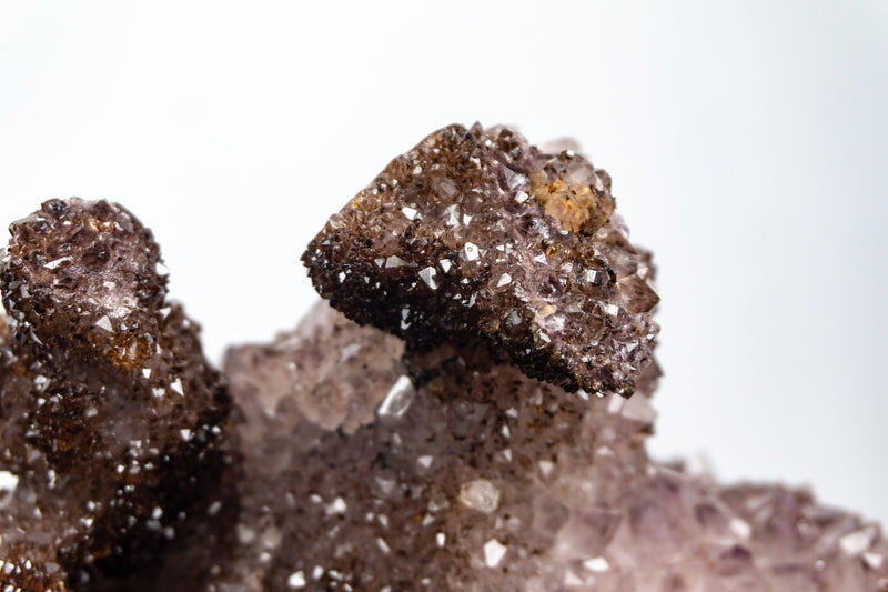 Rare Natural Amethyst Stalactite with Golden Goethite, Galaxy Druzy Amethyst