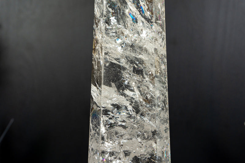Tall Diamantina Rainbow Crystal Quartz Obelisk Tower
