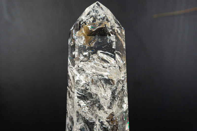 Tall Diamantina Rainbow Crystal Quartz Obelisk Tower