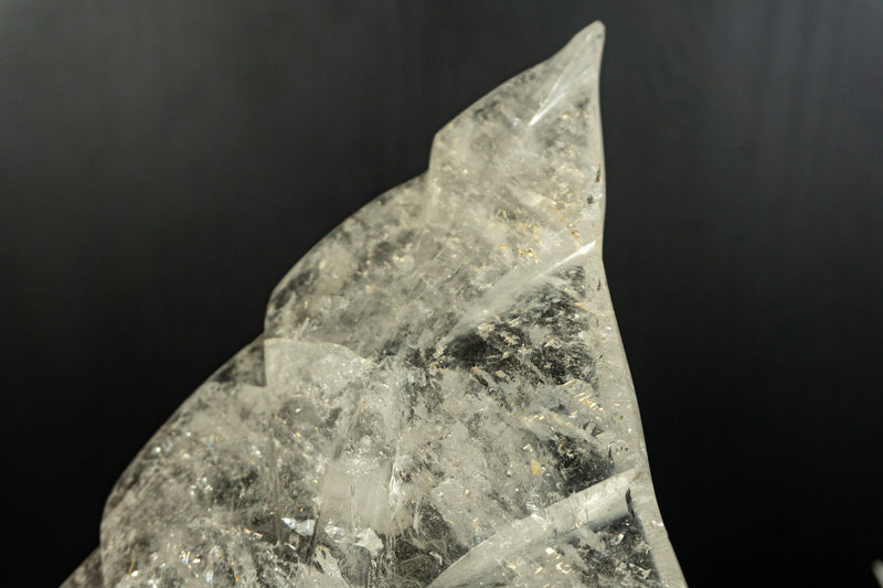 Echtes Diamantina-Quarzblatt, handgeschnitzte Kristallkunst