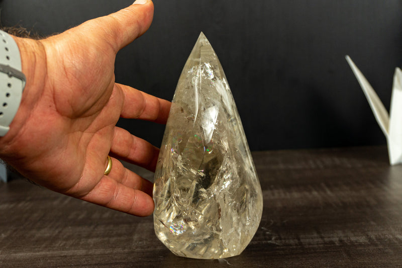 Natural and Genuine Golden Honey Citrine Citrine Flame Generator with Albite Inclusions