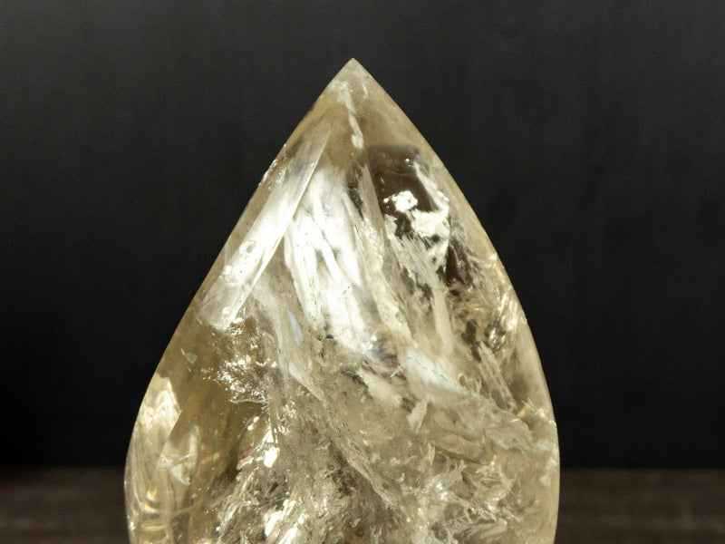 Natural and Genuine Golden Honey Citrine Citrine Flame Generator with Albite Inclusions