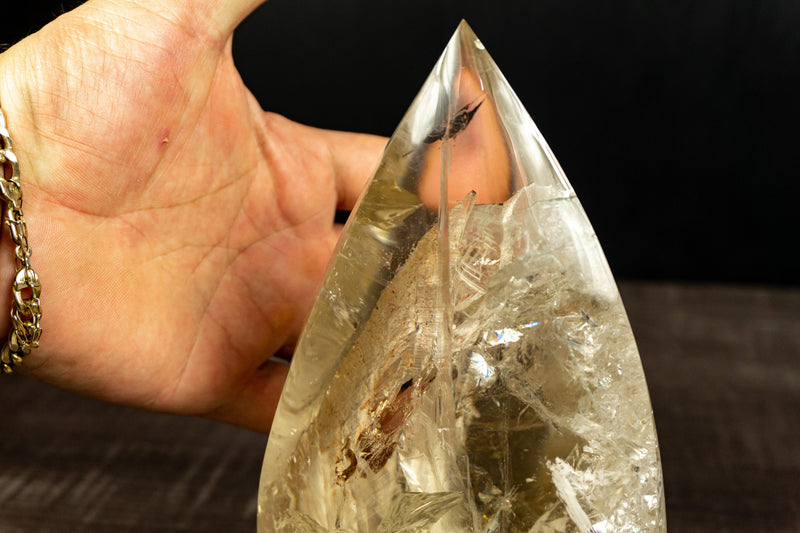 Natural Genuine Large Citrine Flame Generator of AA Grade with Albite Inclusions