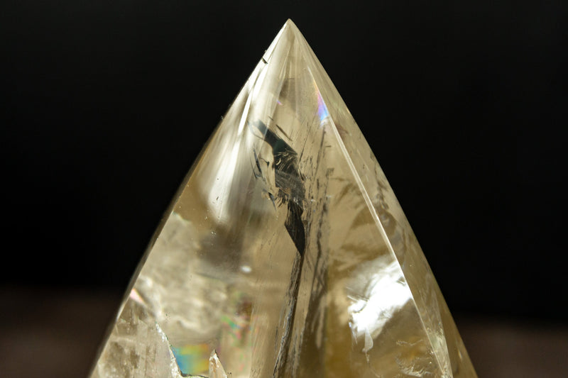 Natural Genuine Large Citrine Flame Generator of AA Grade with Albite Inclusions