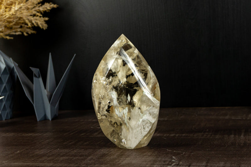 Real Citrine Flame Generator, AA Grade with Albite Inclusions