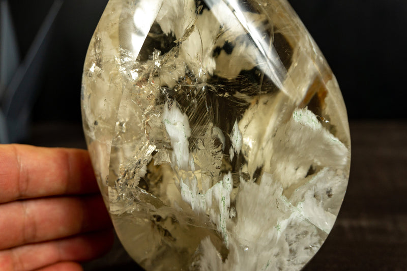Real Citrine Flame Generator, AA Grade with Albite Inclusions