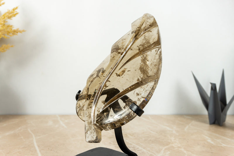 AAA Golden Honey Natürliche Citrin Blatt Skulptur, echter Citrin handgeschnitzt