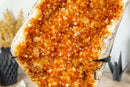 Large Citrine Crystal Cluster with Polished Borders on Display - E2D Crystals & Minerals