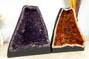 Pair of Amethyst and Citrine Geodes, Book Matching Amethyst and Citrine Cathedrals - 30.0 Kg - 66 lb - E2D Crystals & Minerals