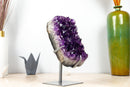 Natural Grape Jelly Amethyst Cluster on Stand, AAA Deep Purple Amethyst