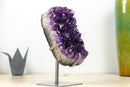 Natural Grape Jelly Amethyst Cluster on Stand, AAA Deep Purple Amethyst