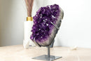 Natural Grape Jelly Amethyst Cluster on Stand, AAA Deep Purple Amethyst