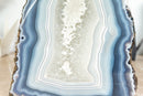 Spitzenachat-Geode, selbststehend – natürliche blau gebänderte Achat-Geode