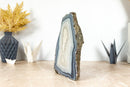 Spitzenachat-Geode, selbststehend – natürliche blau gebänderte Achat-Geode