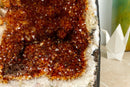 Fiery Orange Citrine Geode with many Rosette Flowers and Calcite Inclusions - E2D Crystals & Minerals