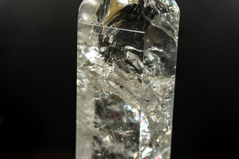 Tall Diamantina Rainbow Crystal Quartz Obelisk Tower