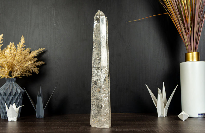 Tall Diamantina Rainbow Crystal Quartz Obelisk Tower