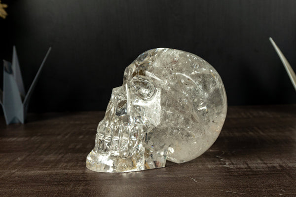 X-Large Clear Quartz Skull, made of Natural Diamantina Quartz