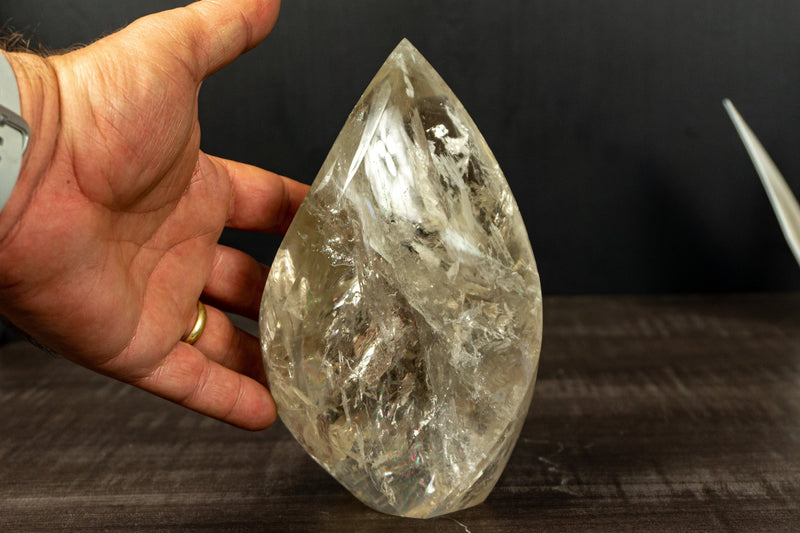 Natural and Genuine Golden Honey Citrine Citrine Flame Generator with Albite Inclusions