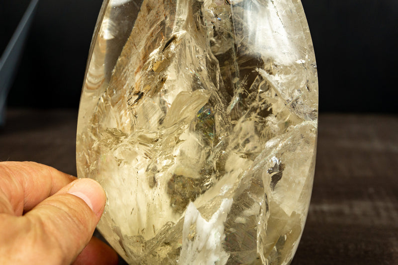 Natural Genuine Large Citrine Flame Generator of AA Grade with Albite Inclusions