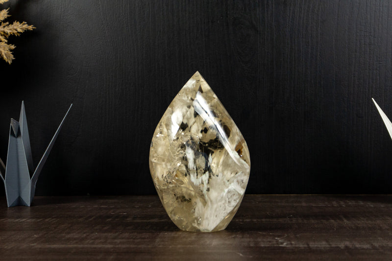 Real Citrine Flame Generator, AA Grade with Albite Inclusions