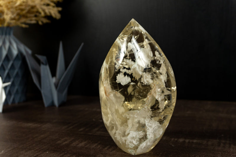 Real Citrine Flame Generator, AA Grade with Albite Inclusions