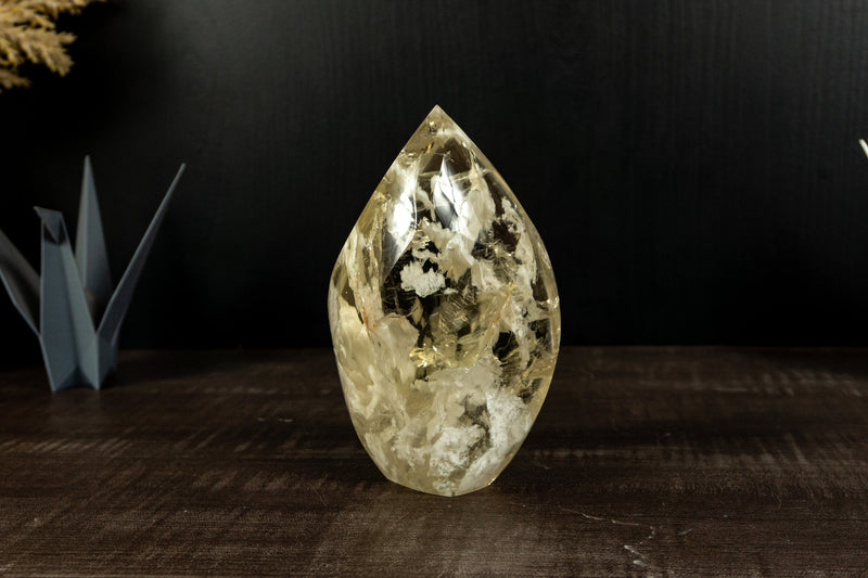 Real Citrine Flame Generator, AA Grade with Albite Inclusions