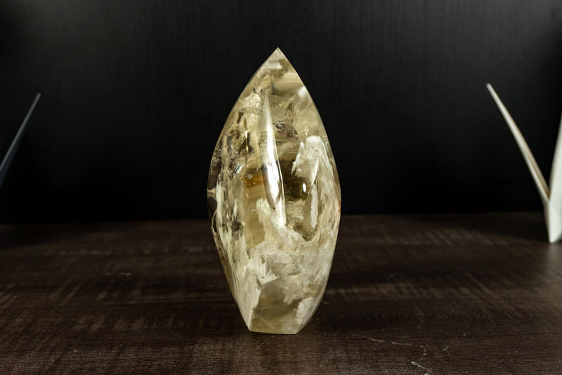 Real Citrine Flame Generator, AA Grade with Albite Inclusions