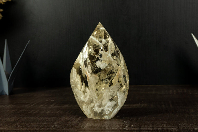 Real Citrine Flame Generator, AA Grade with Albite Inclusions