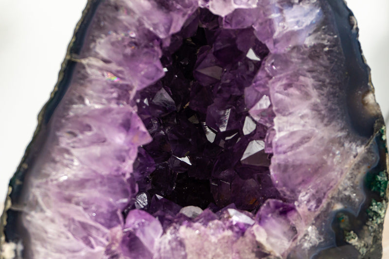 Small Purple Amethyst Geode with Large Amethyst Druzy