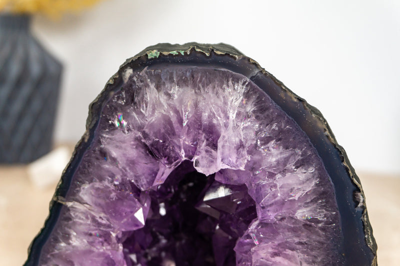 Small Purple Amethyst Geode with Large Amethyst Druzy