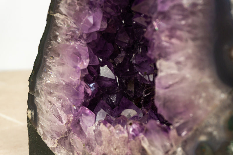 Small Purple Amethyst Geode with Large Amethyst Druzy