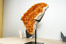 Large Citrine Crystal Cluster with Polished Borders on Display - E2D Crystals & Minerals