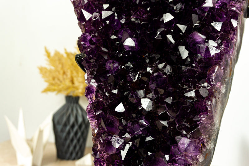 AAA Amethyst Geode Cluster with Dark Purple Grape Jelly Amethyst Druzy