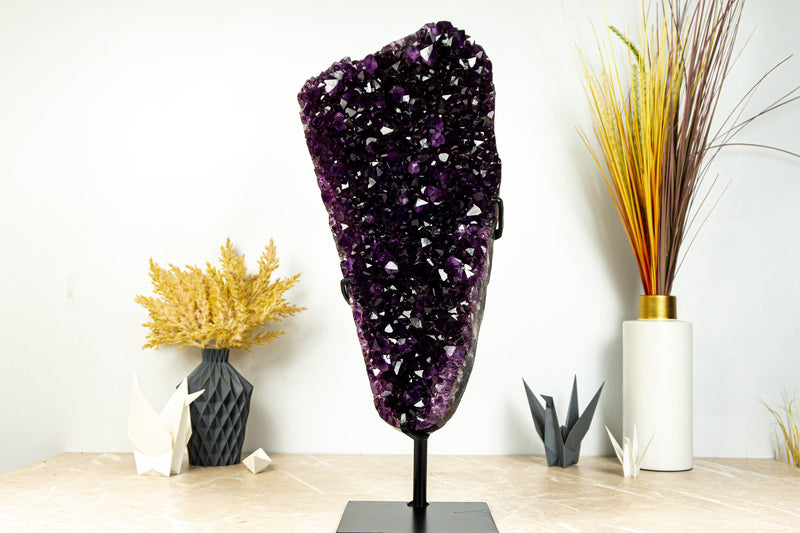 AAA Amethyst Geode Cluster with Dark Purple Grape Jelly Amethyst Druzy