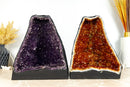 Pair of Amethyst and Citrine Geodes, Book Matching Amethyst and Citrine Cathedrals - 30.0 Kg - 66 lb - E2D Crystals & Minerals