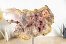 AAA Pink Amethyst Geode Slab with Deep Tone Pink Color