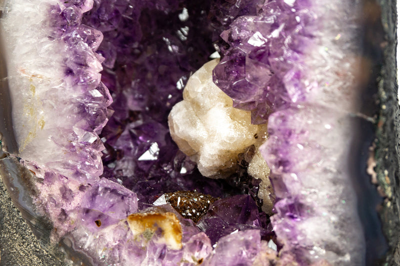 Pair of Book Matching Amethyst and Citrine Geodes