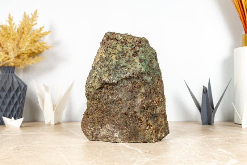 Spitzenachat-Geode, selbststehend – natürliche blau gebänderte Achat-Geode