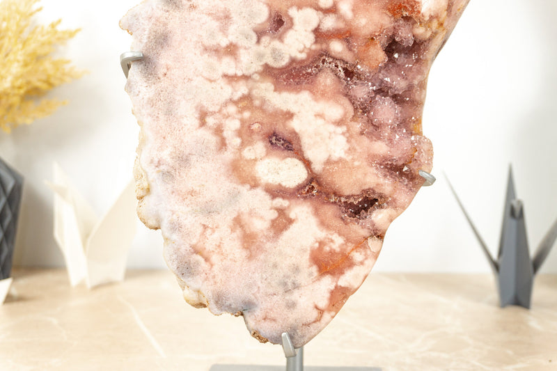 Pink Amethyst Geode, Natural Rose Amethyst Geode Slab with Druzy - 6.2 Kg - 13.7 lb