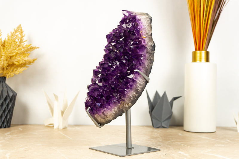 Amethyst Geode Cluster on Stand with Dark Purple Grape Jelly Amethyst - 4.7 Kg - 10.4 lb