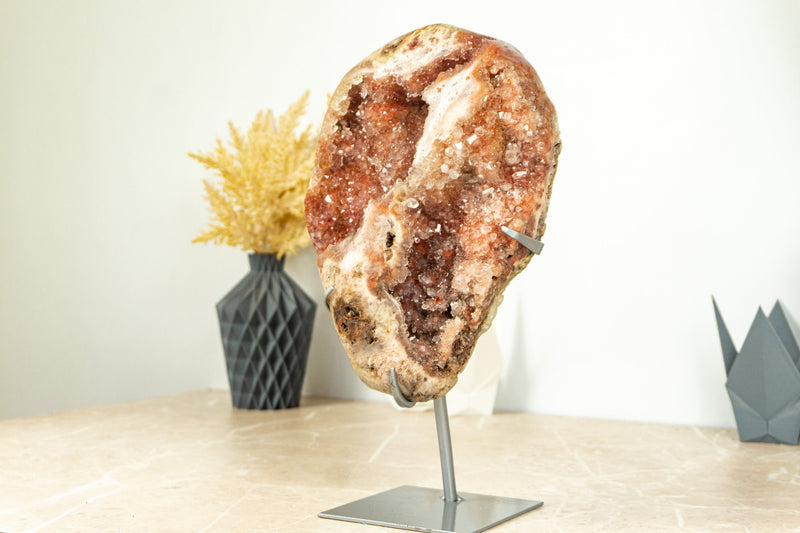 Red Pink Amethyst Geode Slab, Natural, Untreated & Ethical, 3.2 Kg - 7.1 lb