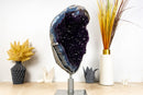 Spektakulärer großer Amethyst-Geodenhaufen mit dunkelvioletter Galaxy-Druse und gebändertem Achat, 13 kg – 28 lb