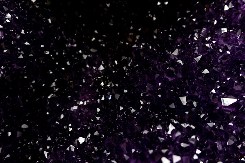 Spektakulärer großer Amethyst-Geodenhaufen mit dunkelvioletter Galaxy-Druse und gebändertem Achat, 13 kg – 28 lb
