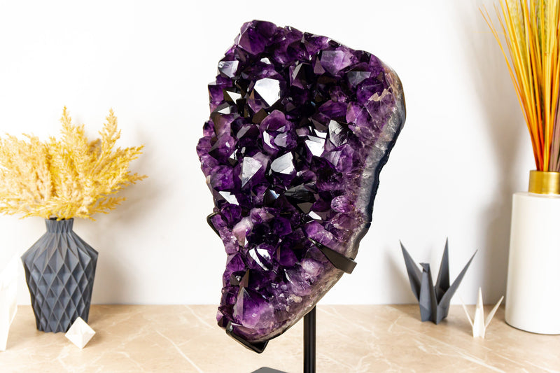 Spectacular Large AAA Amethyst Geode Cluster with X-Large Dark Purple Amethyst Druzy. 14 Kg - 30.3 lb
