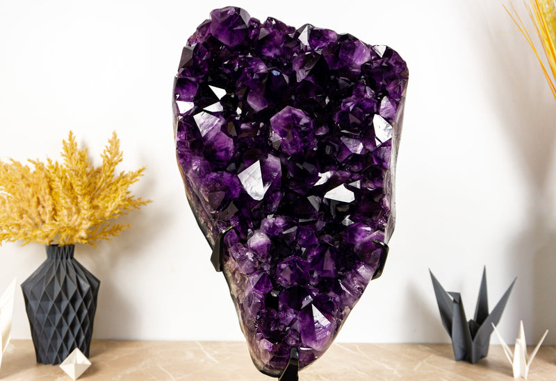 Spectacular Large AAA Amethyst Geode Cluster with X-Large Dark Purple Amethyst Druzy. 14 Kg - 30.3 lb