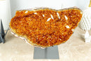 Deep Orange Citrine with Calcite Formations on Stand, 6.3 Kg - 13.9 lb - E2D Crystals & Minerals
