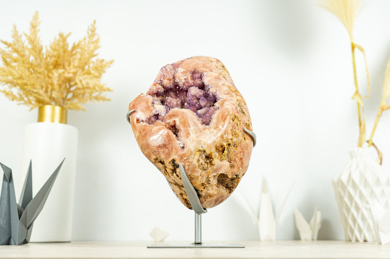 Pink Amethyst Geode on Display with Rose Amethyst Druzy - High Quality - 4.9 Kg - 10.8 lb