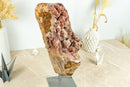 Tall Pink Amethyst Geode on Stand with Deep Colored Pink Amethyst Druzy, Rose Amethyst - 6.9 Kg - 15.1 lb